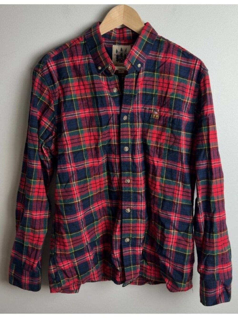 Kiel James Patrick Cozy Cabin Flannel Shirt Size Large Red Plaid Men’s